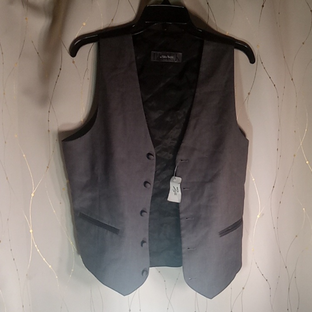 NWTGS Mens Wearhouse Black by Vera Wang Sz S Suit Blazer Grey and Black